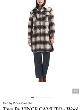 Long Plaid Shacket - Size S